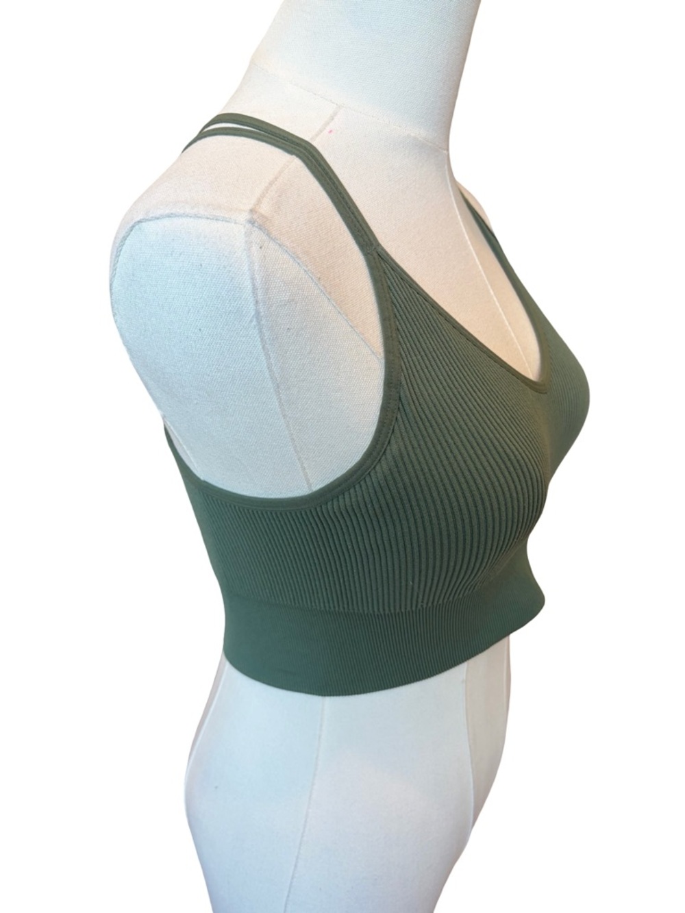 3/$15 NWOT SO Sage Seamless Criss Cross Ribbed Crop Top Bralette Medium - Picture 5 of 10